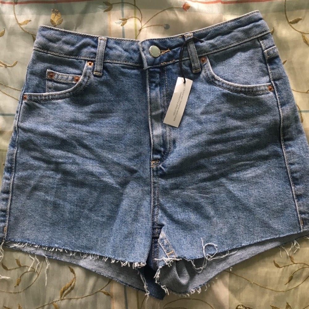 High waisted denim shorts